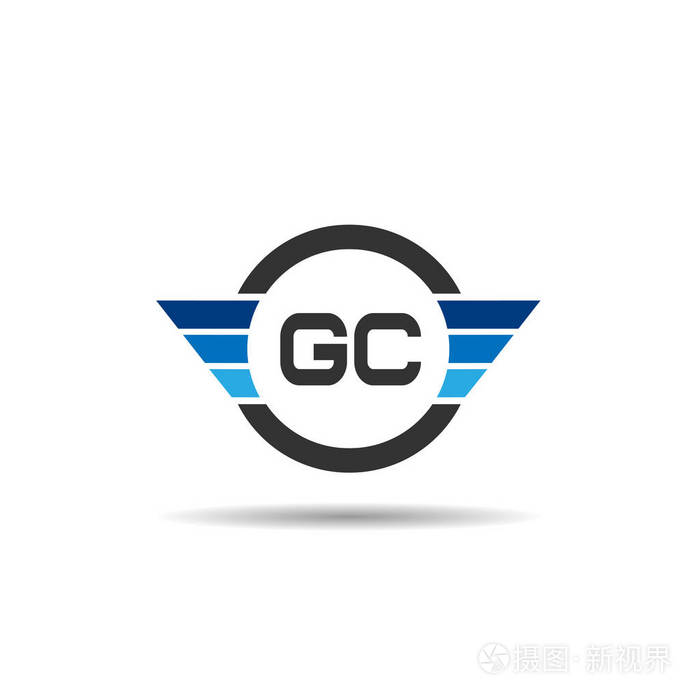 初始字母gc徽标模板设计