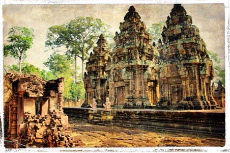 柬埔寨寺庙废墟