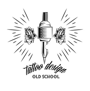 玫瑰黑白纹身图片