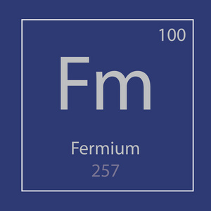 鐨 Fm 化学元素图标矢量图解