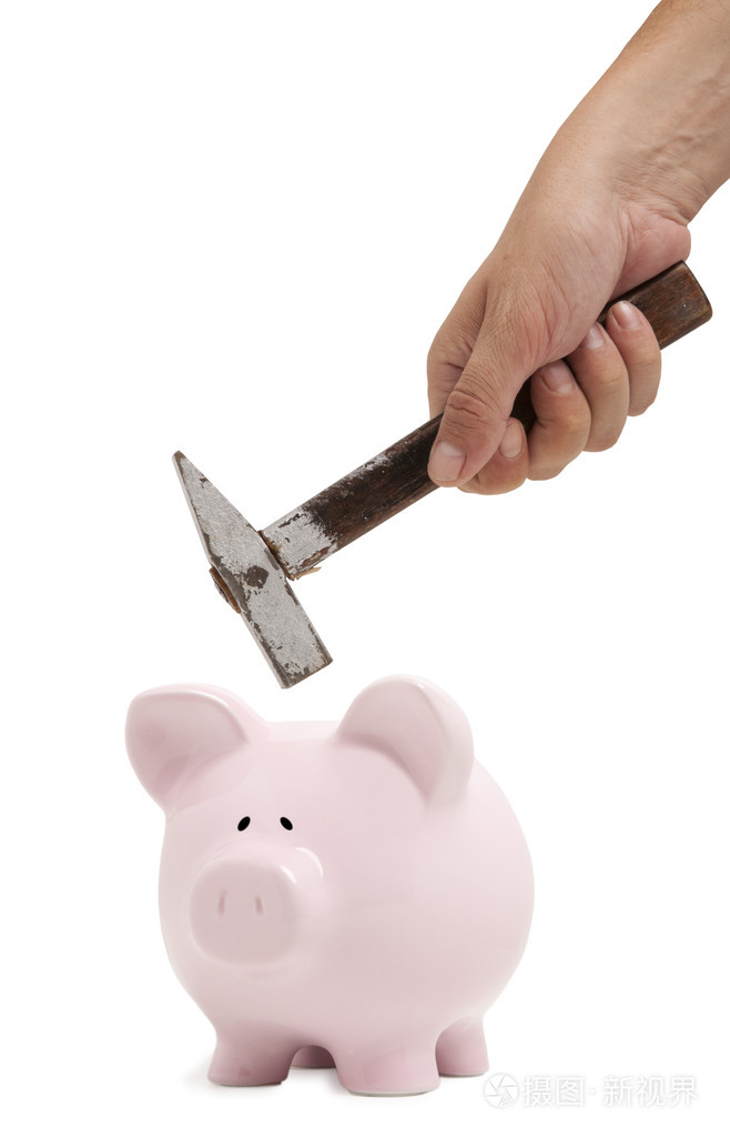 男性的手打破储钱罐照片-正版商用图片05596h-摄图新视界