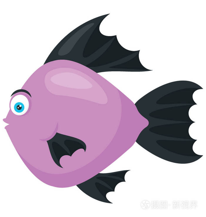 一条美丽的亚洲鱼体型奇特生活在淡水中描绘铁饼鱼