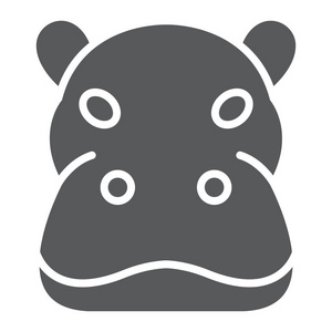 河马徽标河马字形图标, 动物和动物园, 河马等符号矢量图形, 在白色