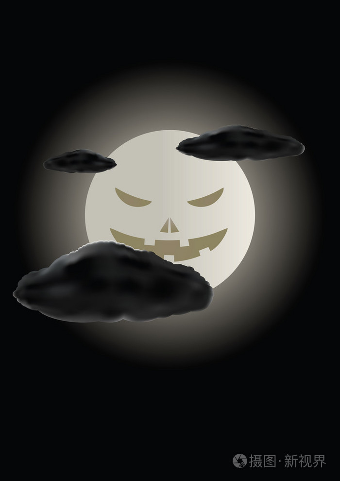 恐怖的万圣节月亮的脸