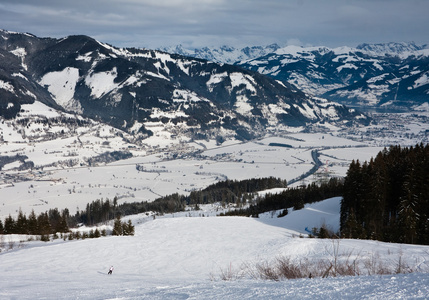 滑雪度假村卡普伦maiskogel。奥地利