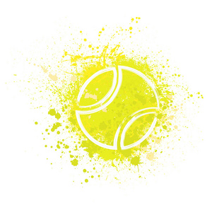 手绘简便的涂鸦的网球拍壁球拉伸圆网石灰滚球隔离在白色背景上.