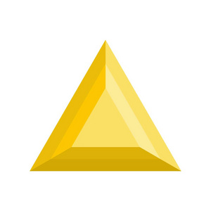三角形的坚定的图标, 扁平的风格