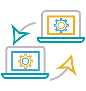 数据共享隔离线矢量图标可编辑照片