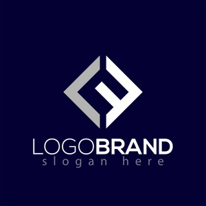 正方形排版首字母正方形徽标矢量元素模板照片