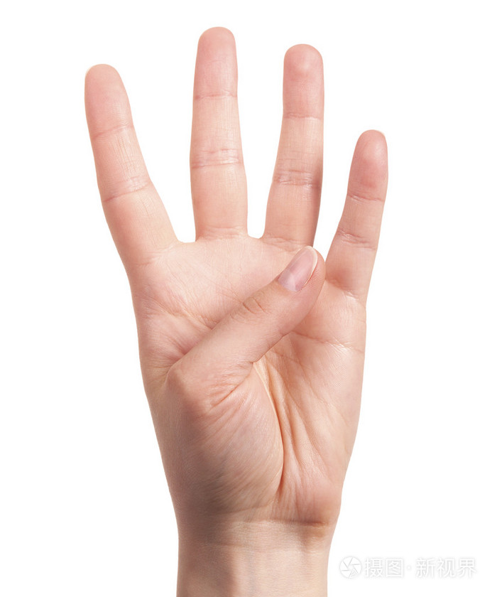 手显示四个手指被隔绝