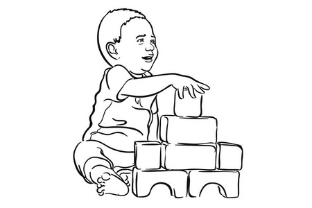 玩手绘软件儿童玩玩具为发展矢量手绘照片