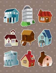 房子贴纸图片-房子贴纸素材-房子贴纸插画-摄图新视界