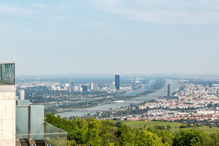 维也纳, 奥地利的首都, 从 Kahlenberg 被看见从城市的北部的山