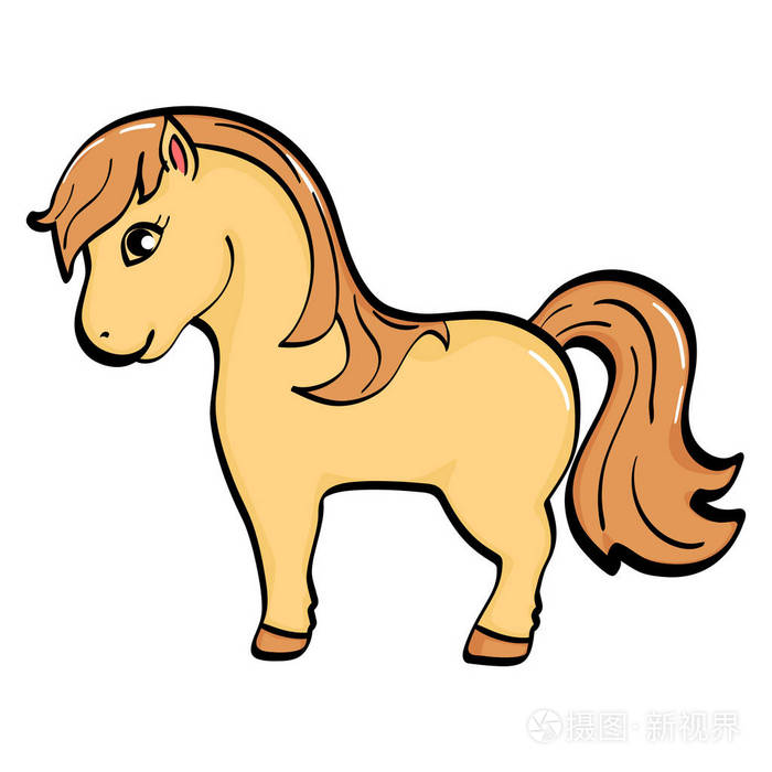 小马, 棕色小马驹.矢量对象插画-正版商用图片056rkh-摄图新视界