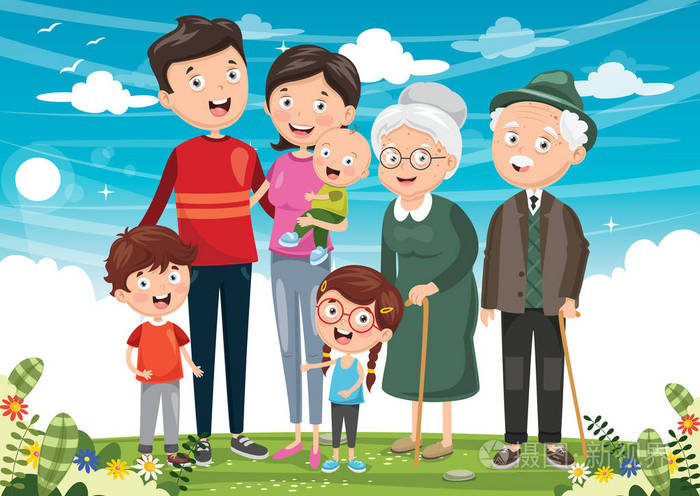 矢量插画的幸福的家庭