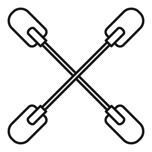 十字桨图标。基于白色背景的 web 设计的交叉桨向量图标示意图