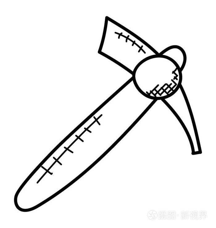 鹤嘴锄平面矢量图标