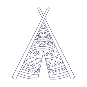 帐篷房子涂鸦线窝棚向量例证照片