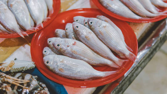 泰国鱼类市场特写