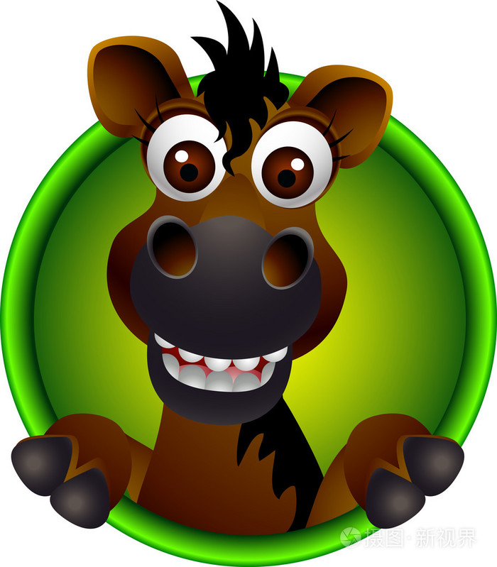 可爱的马头卡通