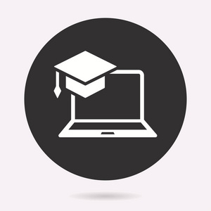 电子学习教育图标.学术学习, 学习符号.矢量插图被隔离.