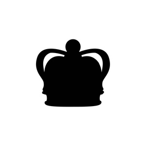 皇家皇冠剪影。古董皇冠。国王, 皇后符号。矢量插图
