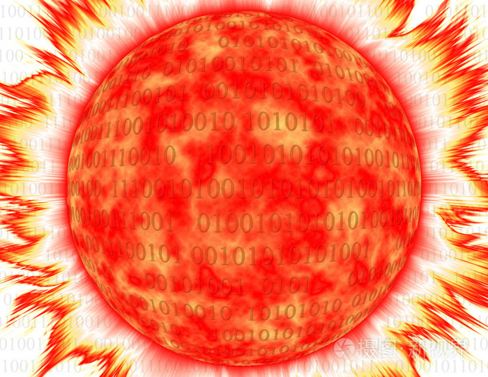 在红色和黄色白上的二进制电晕