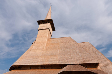 教堂塔细节从 Barsana 修道院在 Maramures, 北部罗马尼亚