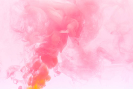 粉红色烟雾抽象白色背景, 漩涡粉红色和白色烟雾背景