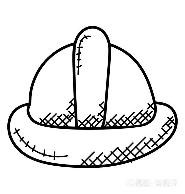 建筑工人帽子简笔画图片