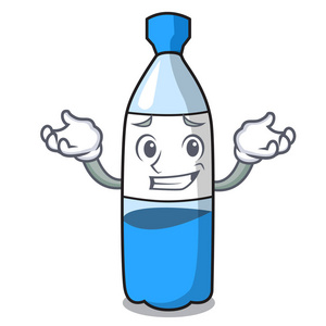 笑水瓶人物卡通矢量插画照片