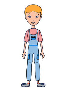 站立小女孩卡通小女孩男孩站立的例证照片