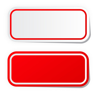 空白的红色贴纸照片