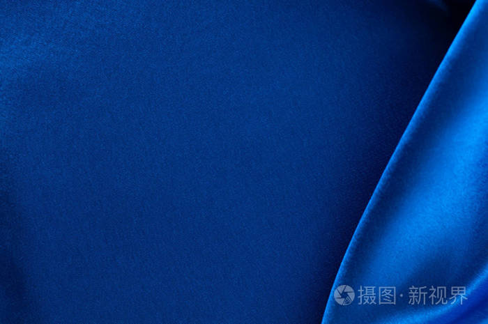 抽象丝绸豪华背景, 一块布, 深蓝色布料纹理