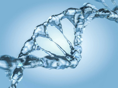 关闭对角的 Dna 链的水。3d 渲染