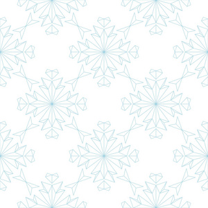 白色背景上的蓝色花卉装饰品。纺织品和墙纸无缝图案
