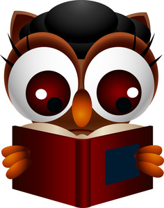可爱猫头鹰阅读本书
