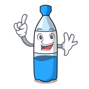 手指钩手指水瓶吉祥物卡通矢量插画照片