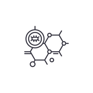 生物线性图标概念。生物线矢量符号, 符号, 插图