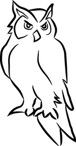 矢量猫头鹰标志黑白相间图片