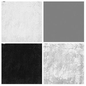 空白海报画廊在木地板餐馆与灰色墙壁和设置桌与黑椅子在他们附近.