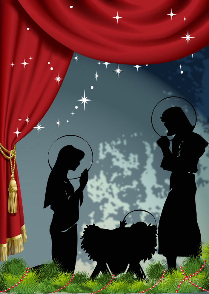 耶稣降生场景矢量