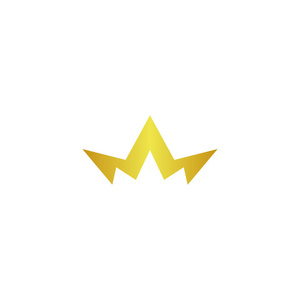金色皇冠徽标图标元素插图