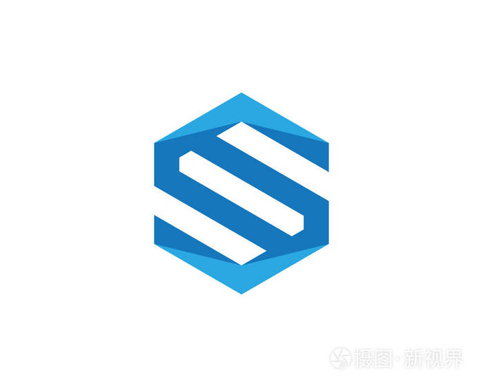 s标志六边形插图图标矢量模板