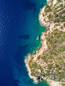 地中海海滨。顶部视图