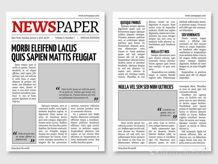 老式的报纸杂志矢量模板