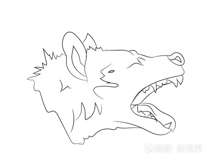鬣狗简笔画卡通版图片