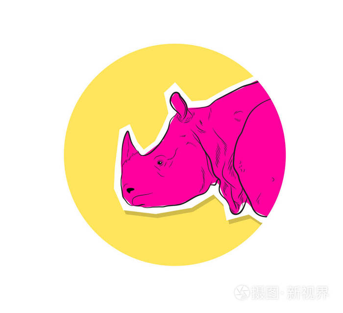 粉红色的犀牛动物载体