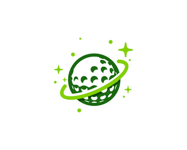 高尔夫行星徽标图标设计