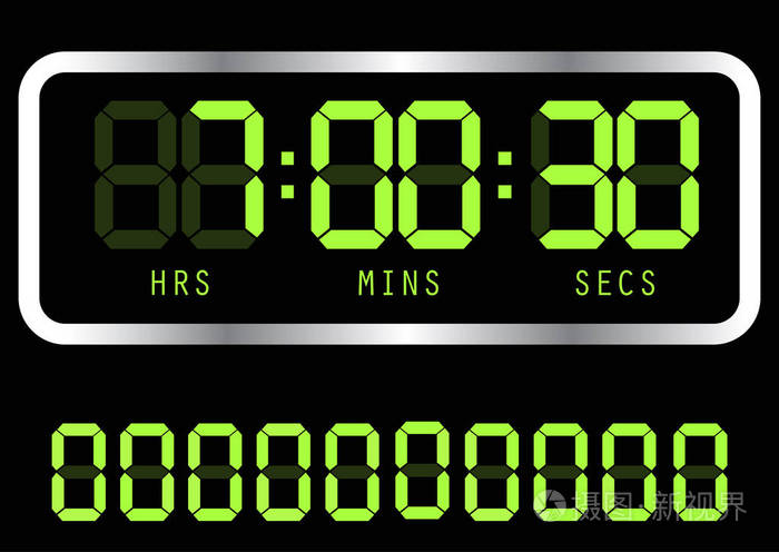 定时器时钟.数字时间时钟.矢量电子报警器图标插画-正版商用图片0598i